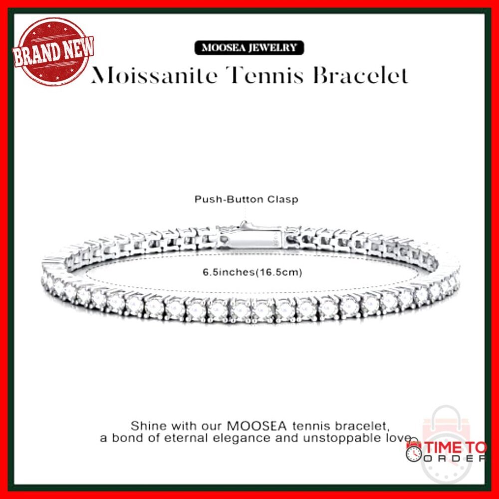 Sterling Silver Tennis Bracelet Elegant Minimal Chic Anniversary Gift - Picture 6 of 7